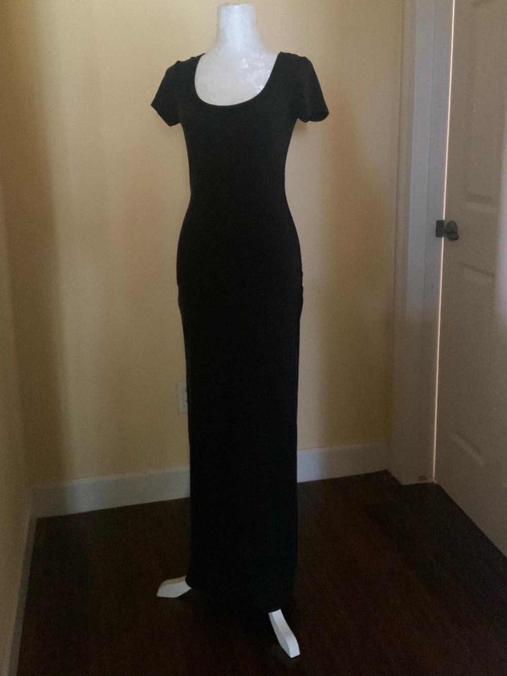 L'Space Long T-Shirt Midi Dress with side slit  and cap sleeves